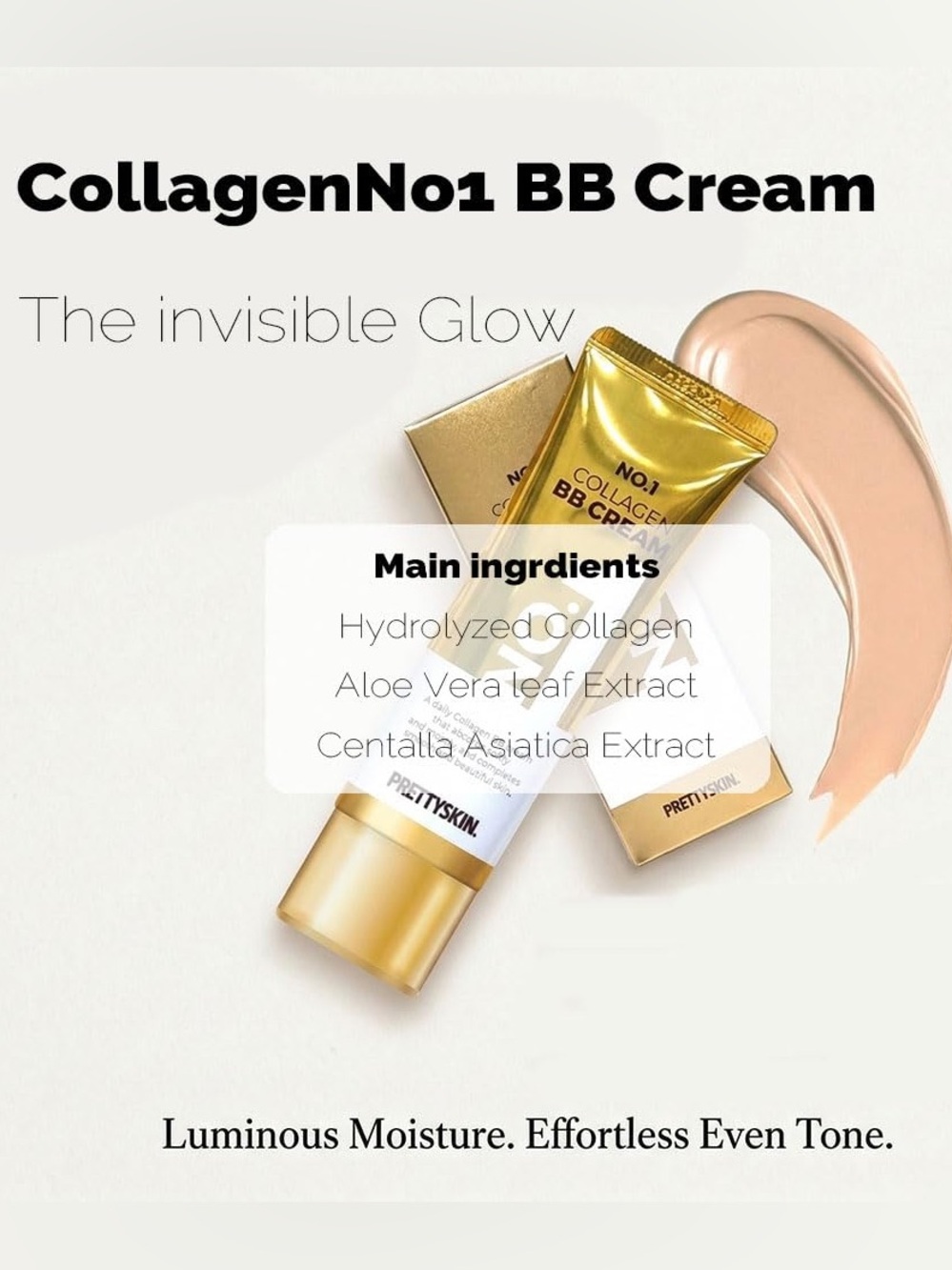 PRETTYSKIN No.1 Collagen BB Cream SPF 50+ PA++++ – Korean Beauty Glow Cream 50mL - Picture 4 of 8